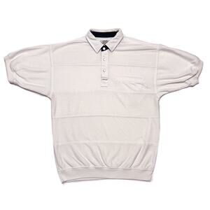 Static International Vintage Polo Shirt White Paneled Greenline Mens Sporty 90s